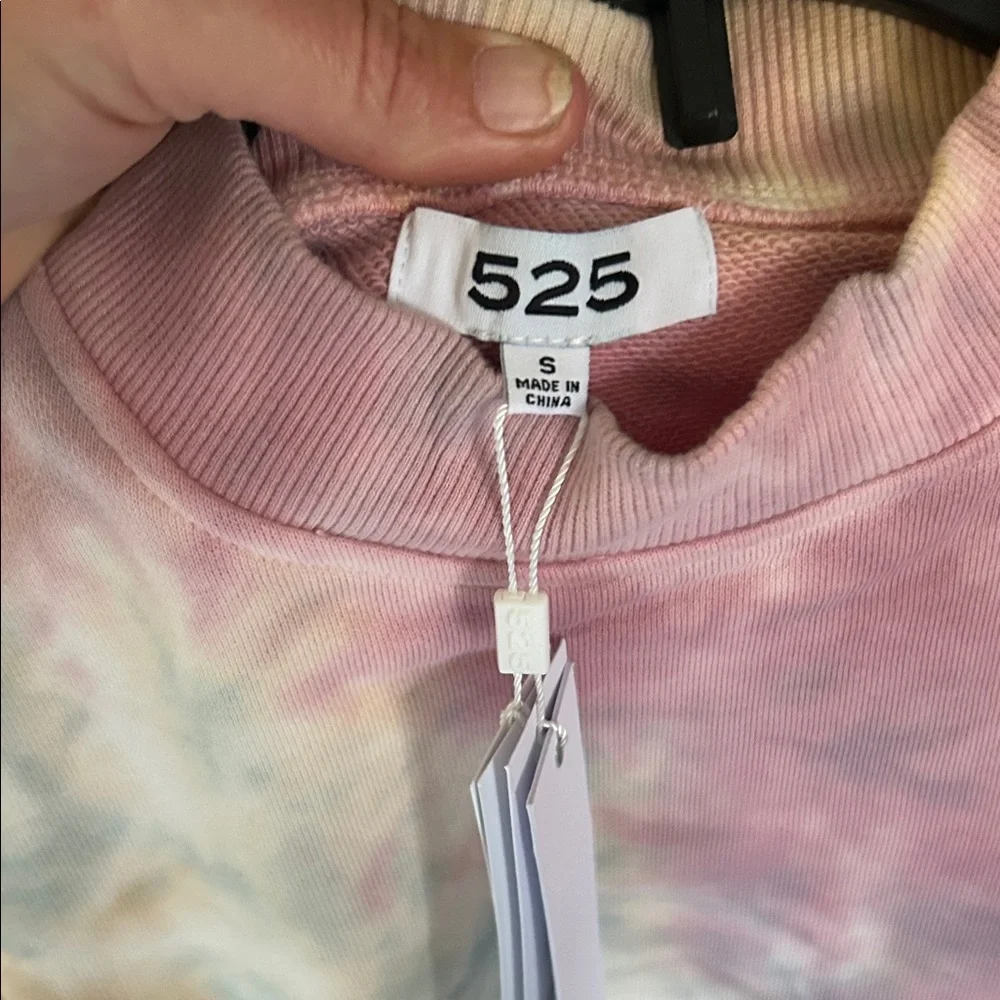 525 America Tie-Dye Sweatshirt in Pink, Tan, and Cream - Picture 3 of 4